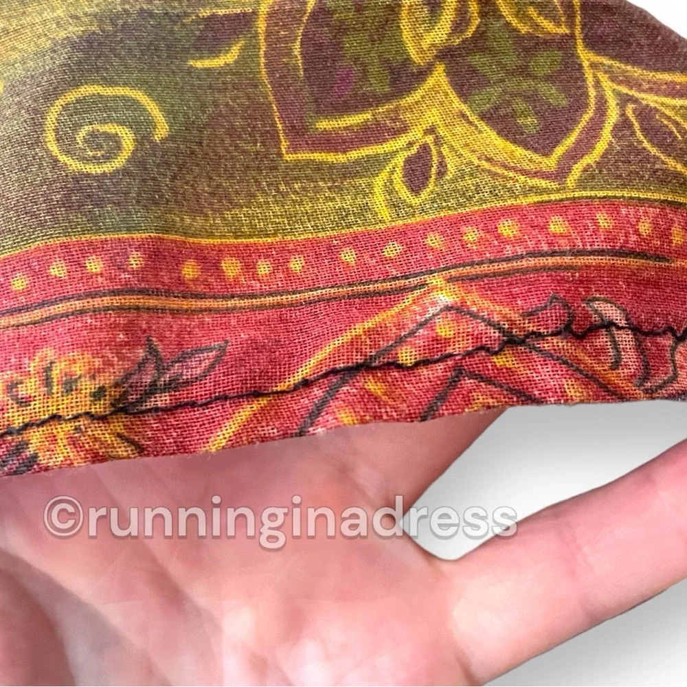 Boho Kaftan and Maxi Skirt Set Upcycled Vintage 70s One Size Fits Up to 3XL - Picture 11 of 16